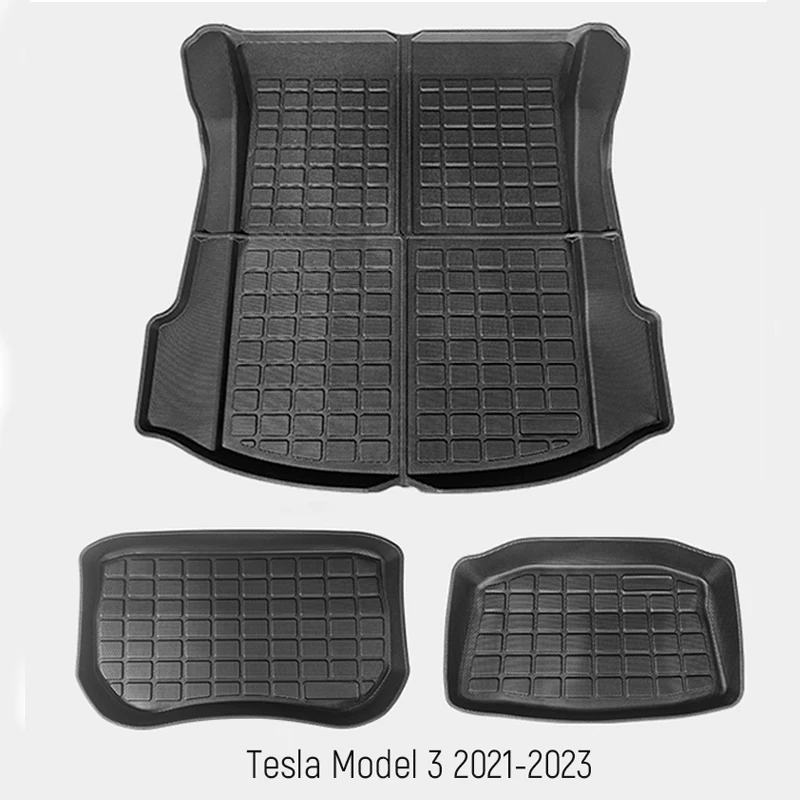 Cargo Liner Set For Tesla Model 3 2024 2021-2023.10 Highland All-Weather Trunk Mats Front Boot & Cargo Lower Storage Tray