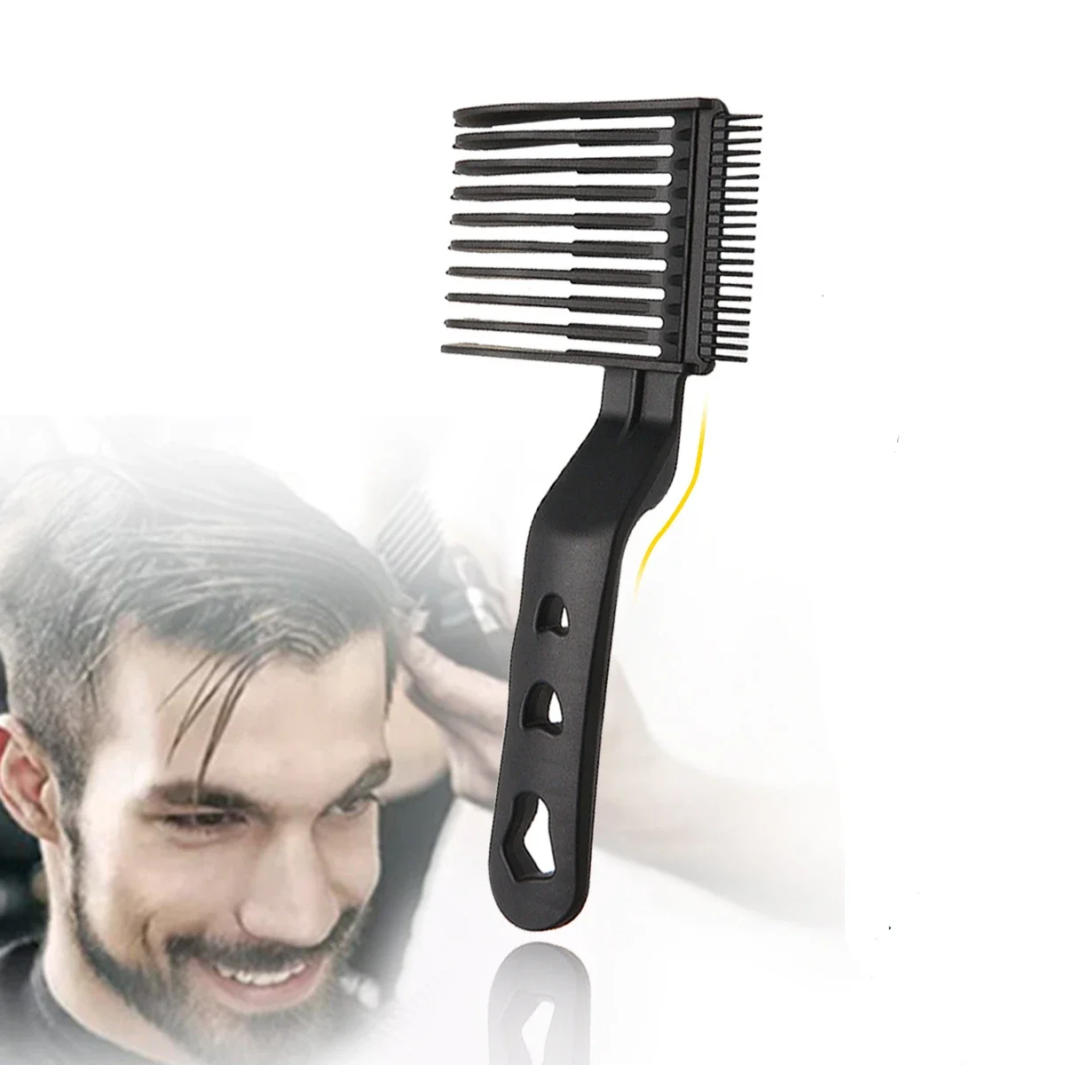 Portable Curved Positioning Comb Curved Long Comb Gradient Design Hair Beard Cutting Home Barber Salon Styling Men Hair Clipper