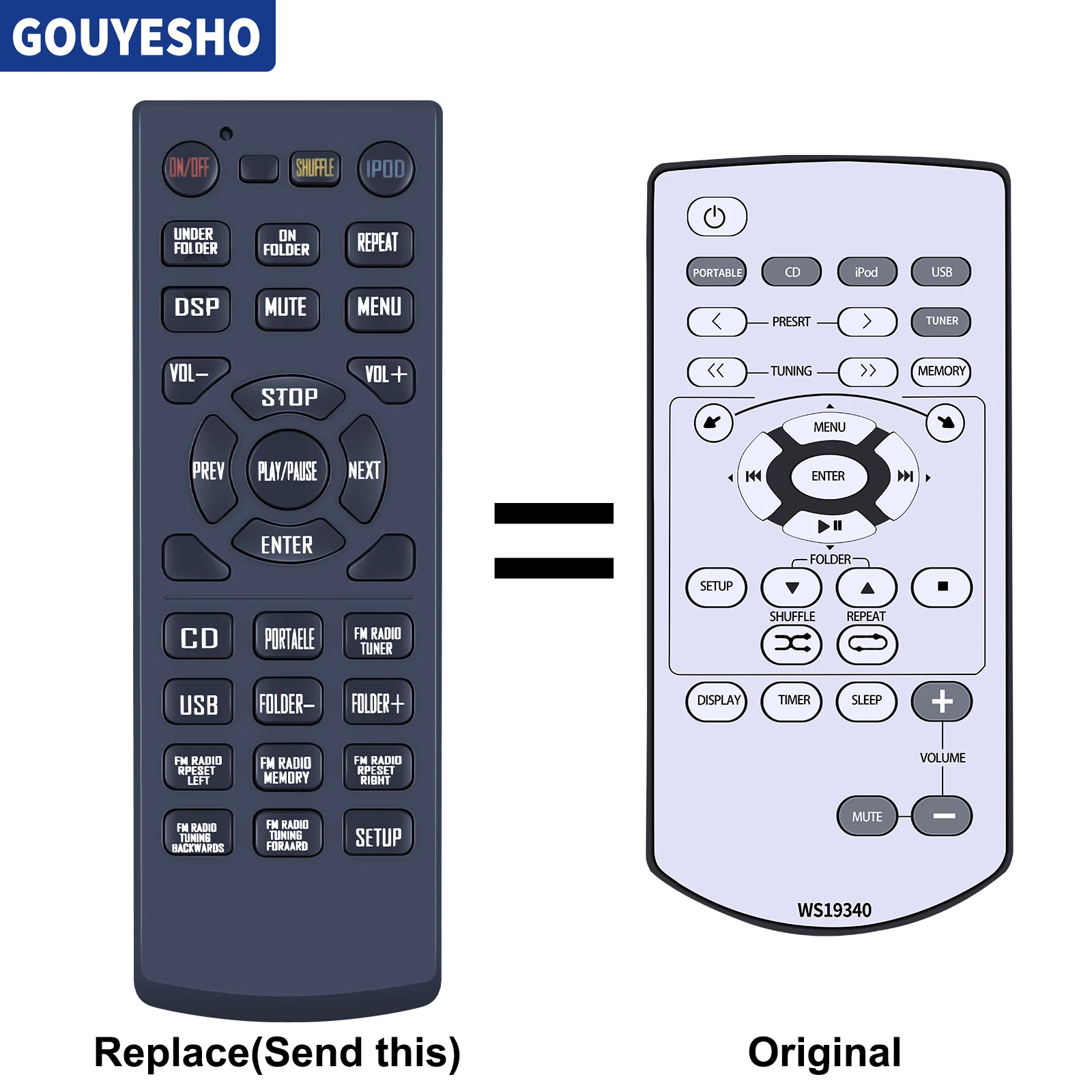 New Replacement Remote Control For Yamaha WS19340 CRX-040 MCR-040