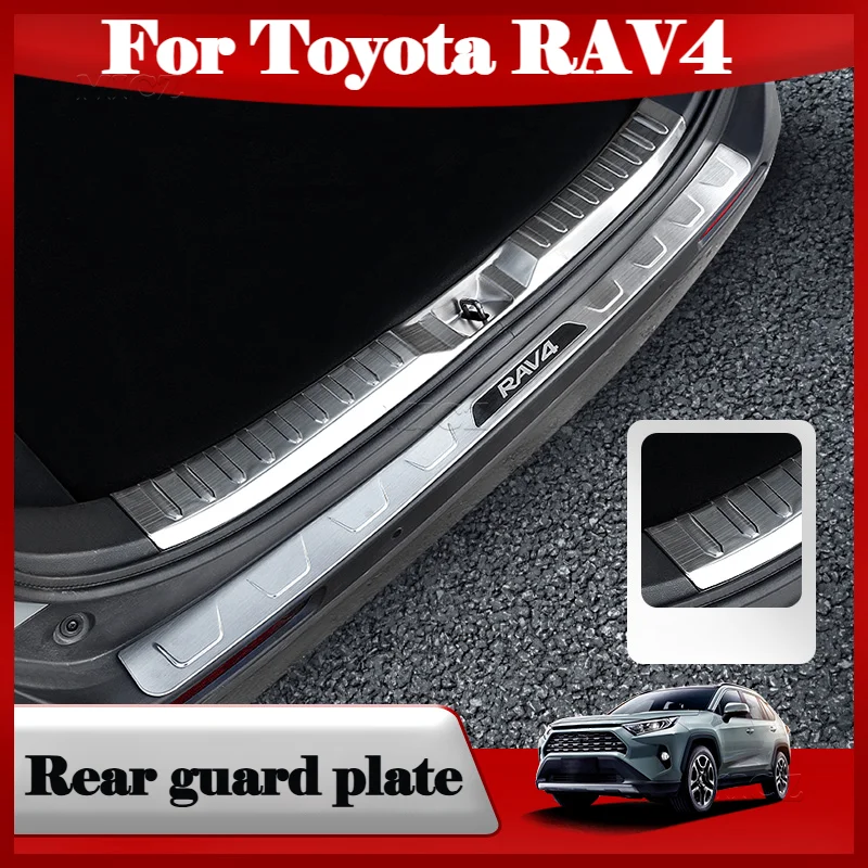 

For Toyota RAV4 2020 2021 2022 2023 Car Stickers Rear Trunk Bumper Protector Rear Scuff Plate Rear Door Sill Car Accessories