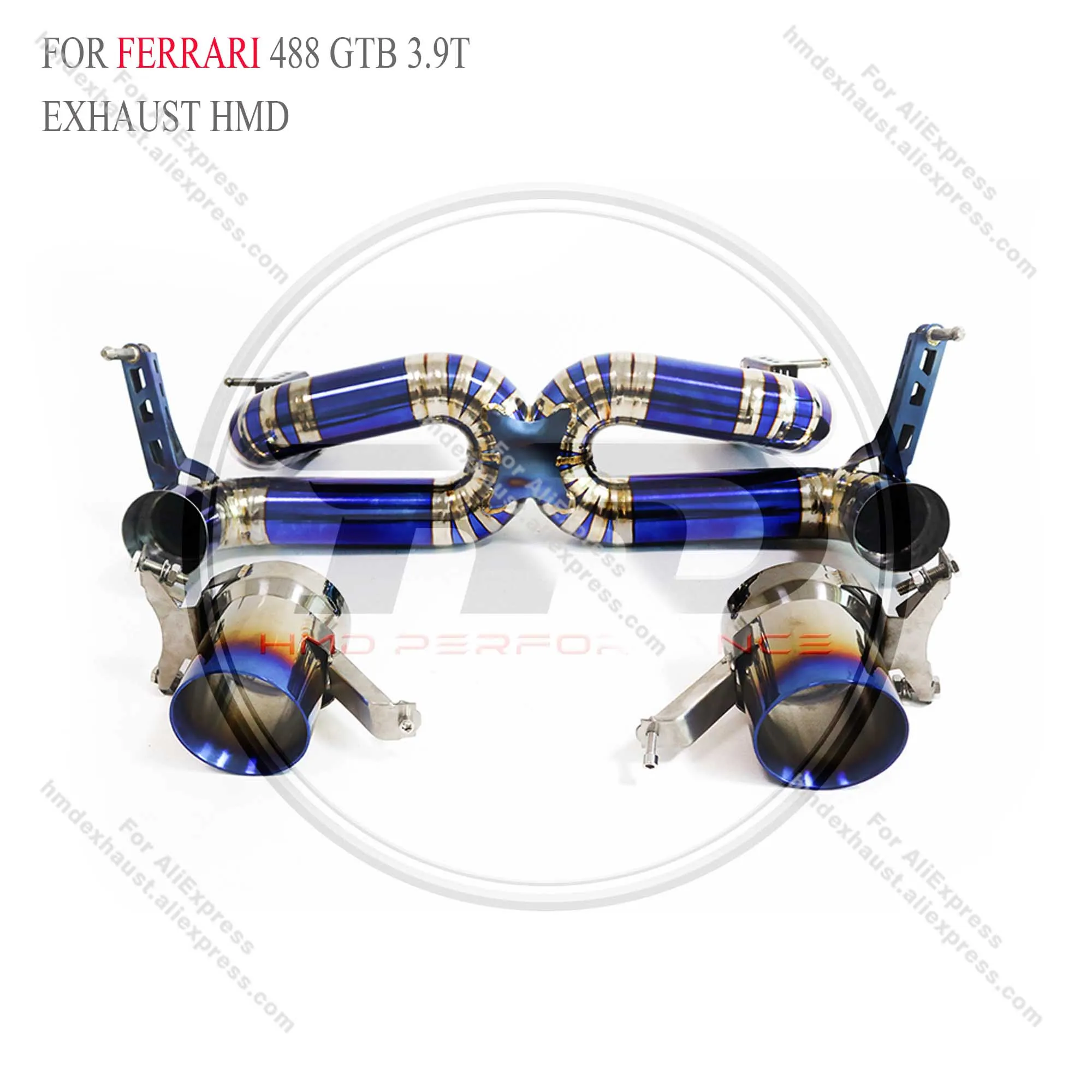 

HMD Titanium Alloy Exhaust System High Flow Performance Catback For Ferrari 488 GTB 3.9T Without Valve With Tips