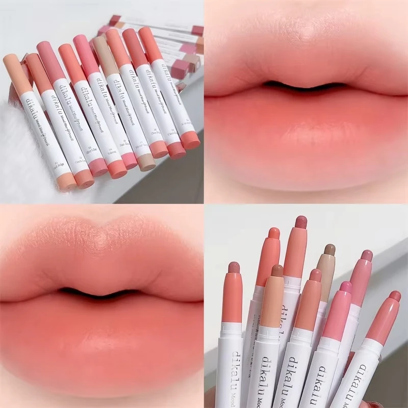 Matita per labbra opaca Tazza antiaderente per principianti Toot Lip Velvet Mist Lip Liner Matita per labbra opaca impermeabile Penna per rossetto viola nudo