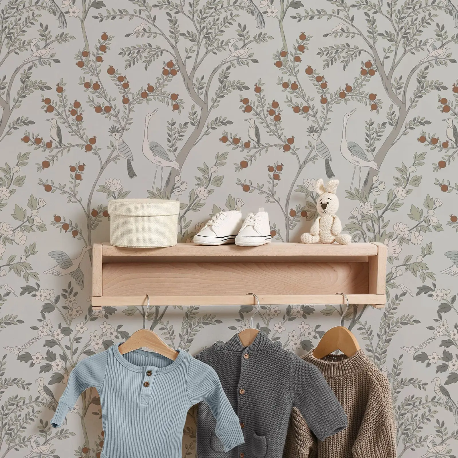 Vintage Floral Wall Sticker Wa - Herbal Wallpaper 评论和价格