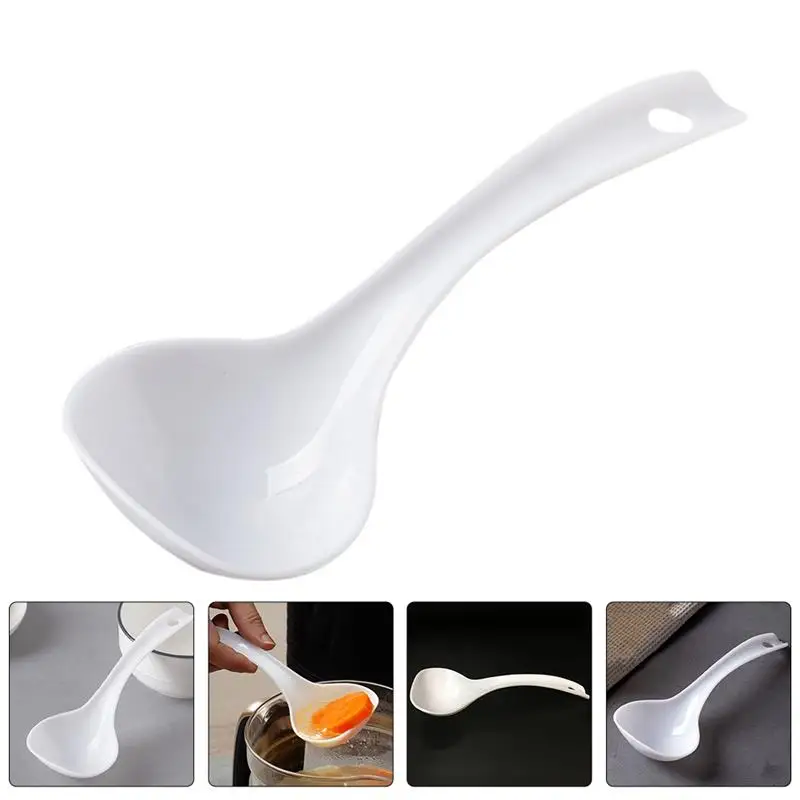 6Pcs Large Porridge Spoon Reusable Dinner Serving Spoon Deep Porridge Spoon Dinnerware Soup Pot, Deep Spoon, Big Soup Spoon