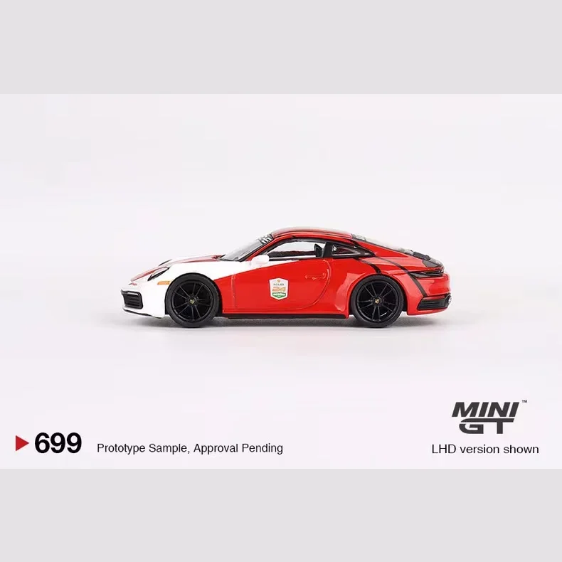 MINI GT 1:64 # 699 Porsche 911 992 Carrera S aluminiowy model samochodu, zabawki dla chłopców, elementy kolekcjonerskie dla dorosłych, prezenty urodzinowe dla dzieci