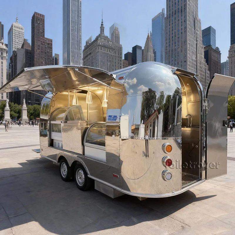 

Unique Vintage Street Food Cart Doner Kebab Burger Tacos Chinese Mobile Food Truck Trailer for Street Fast Food and Snacks