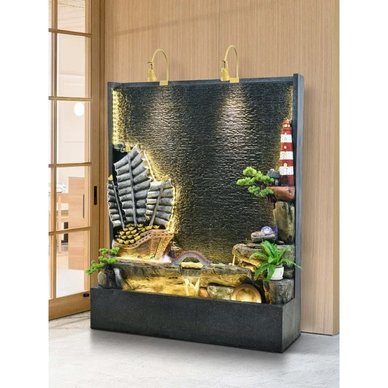 Rockery fountain ornaments office porch water curtain wall courtyard decoration lucky decoration cycle landscaping landscape