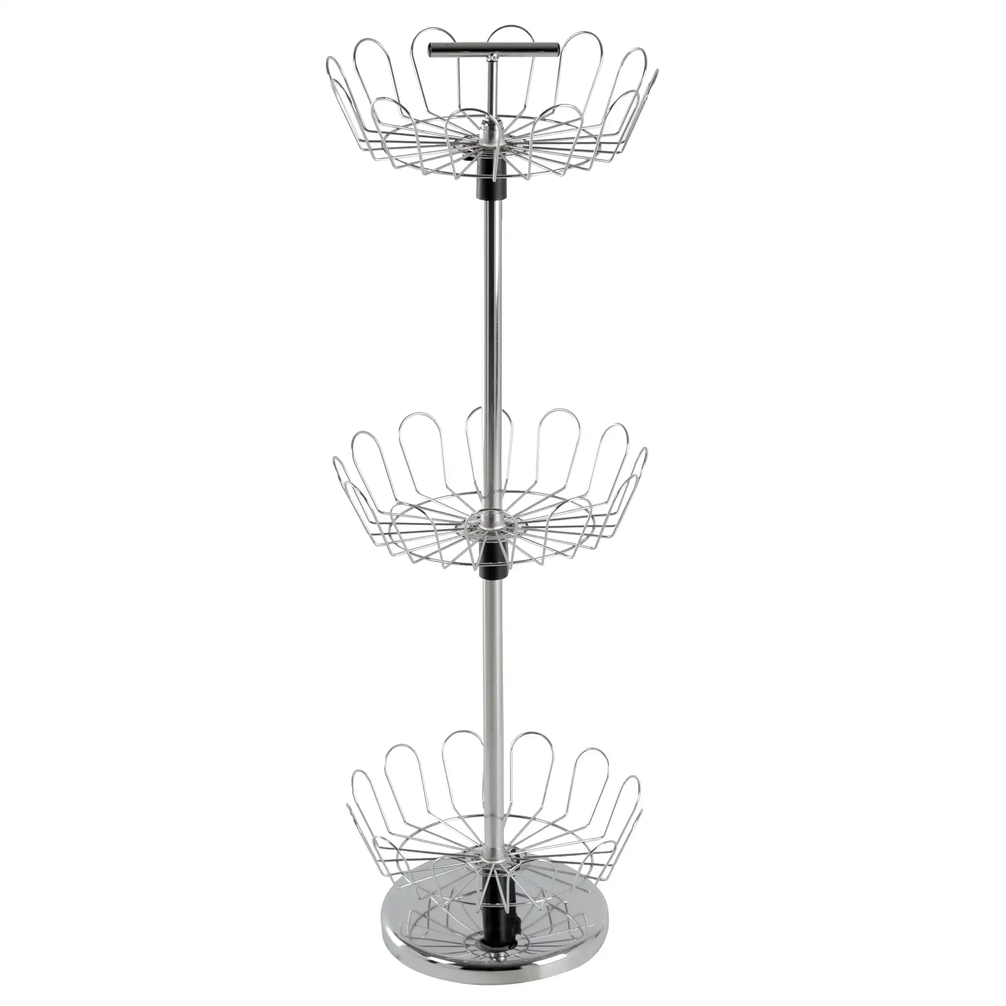 

Three Tier Revolving Shoe Tree Orgainzer Rack with Chrome Finish by Lavish Home