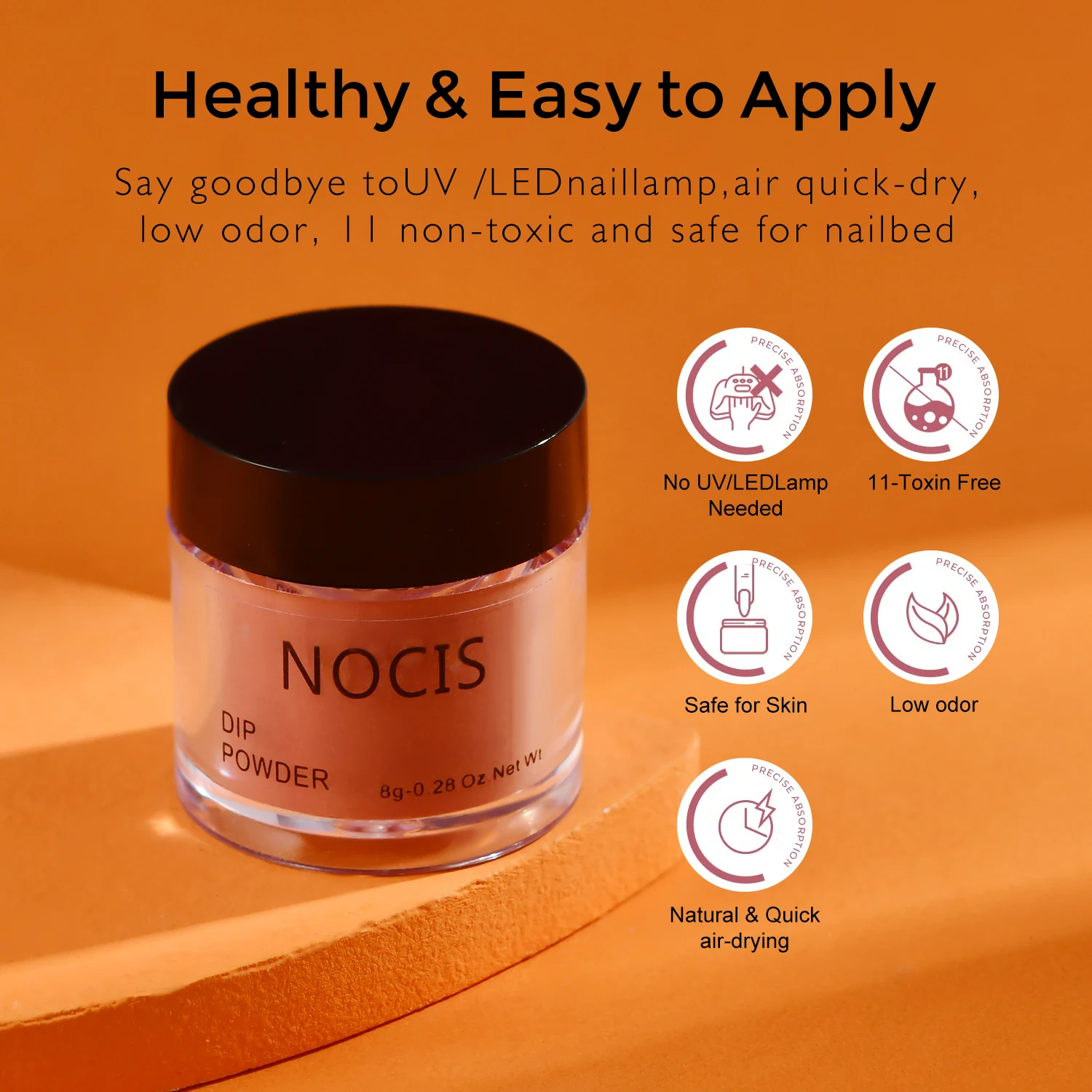 Dip Powder Nail Kit 4 Colors No UV Lamp Quick Dry 11-Free Non-Toxic Long Lasting 21+ Days Lightweight Easy 6-Step Home DIY