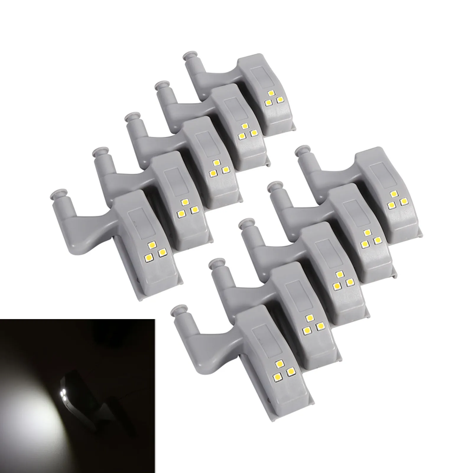 

ZK40 10Pcs Cabinet Cupboard Closet Wardrobe LED Hinge Light Home Kitchen