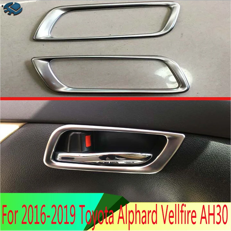

For 2016-2019 Toyota Alphard Vellfire AH30 Car ABS Chrome Inner Door Handle Cover Catch Bowl Trim Insert Bezel Frame Garnish