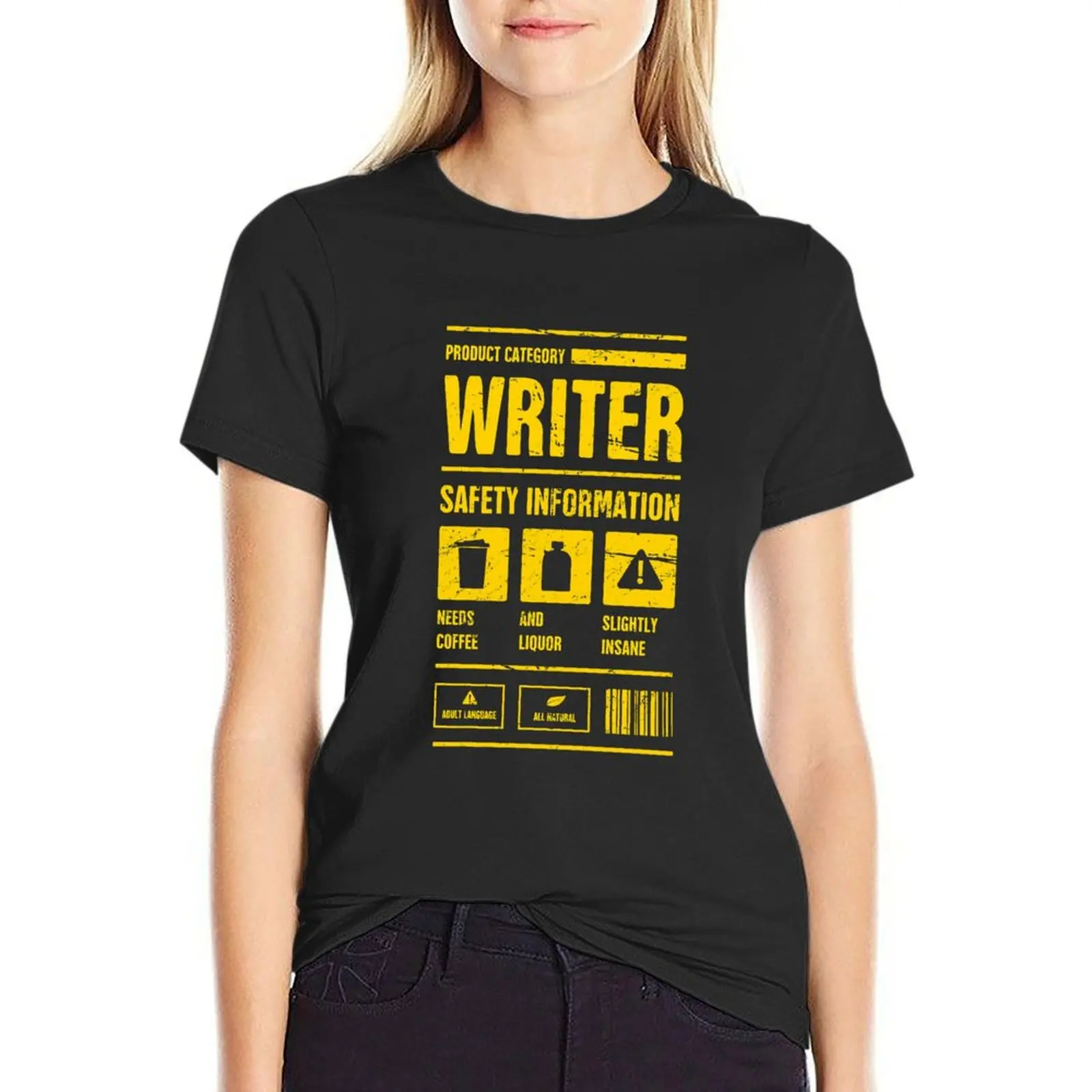 Safety Information Funny Novelist Writer Gift T-Shirt heavyweights funny t-shirts for Women pack