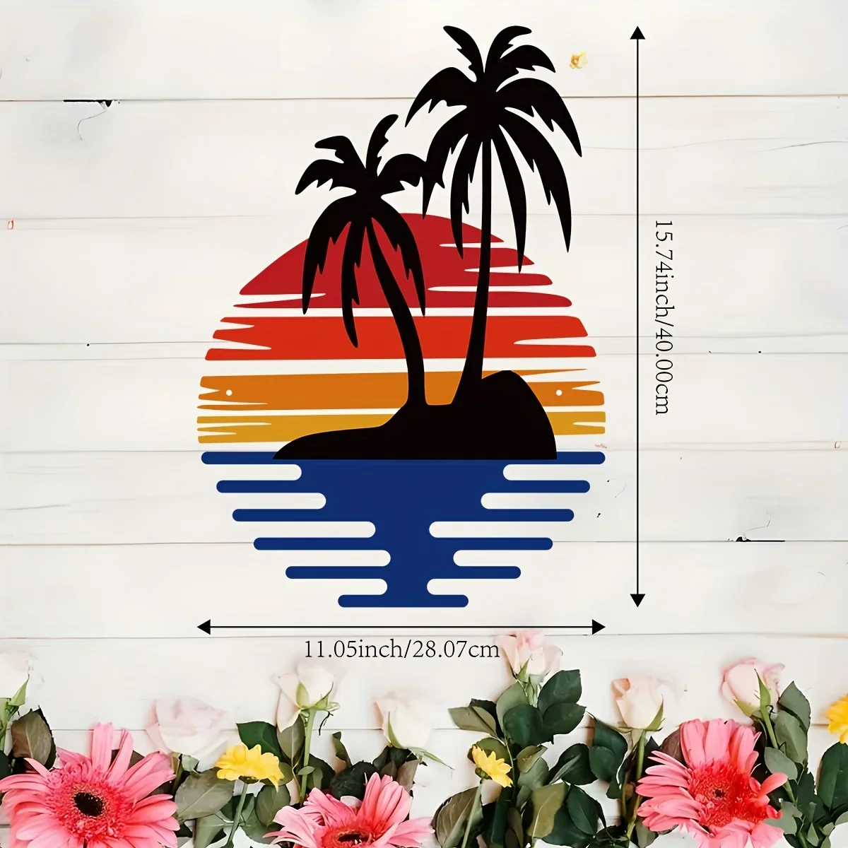 CIFBUY Sunset Palm Tree Metal Wall Art Rust Proof Waterproof Indoor Outdoor Living Room Kitchen Home Decoration