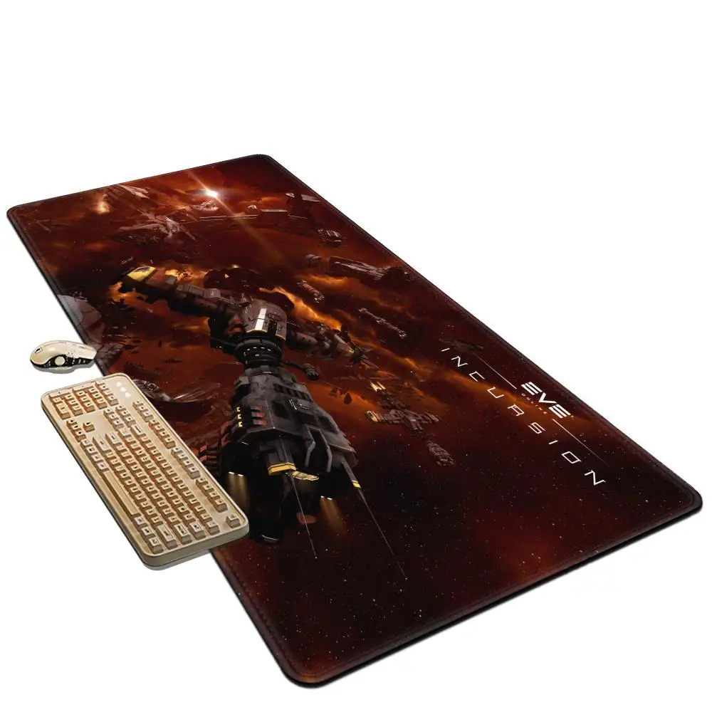 Eve Online Anime Large Mousepad XXL Gaming Accessories Keyboard Desk Mat Laptop Office Carpets Rubber Overlock Mouse Pad for CS