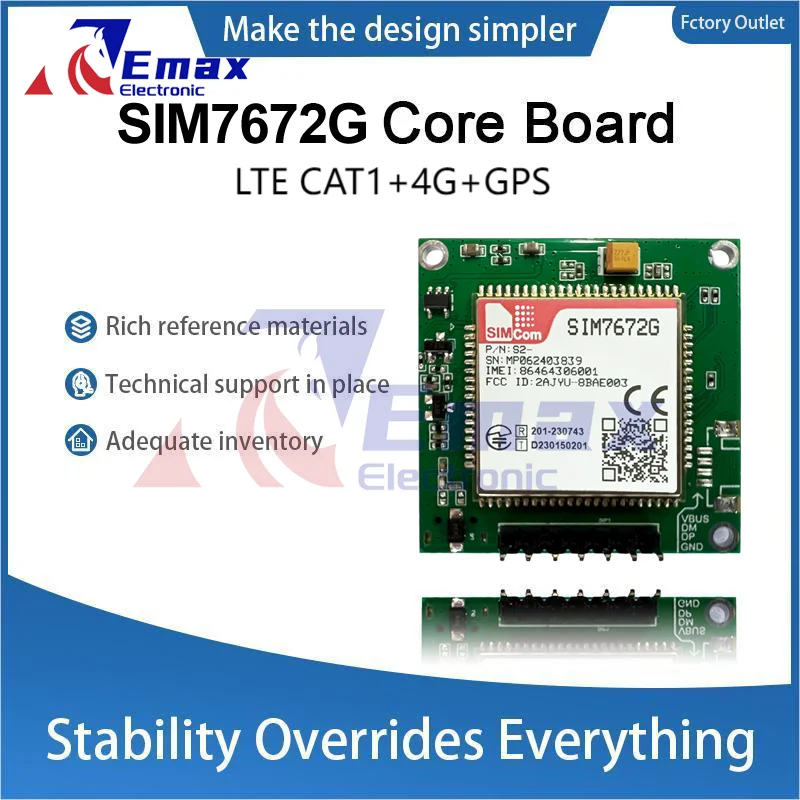 SIMcom SIM7672G Core Board SIM7672G scheda di sviluppo LTE CAT1 + 4G + chip Qualcomm non supportato GPS