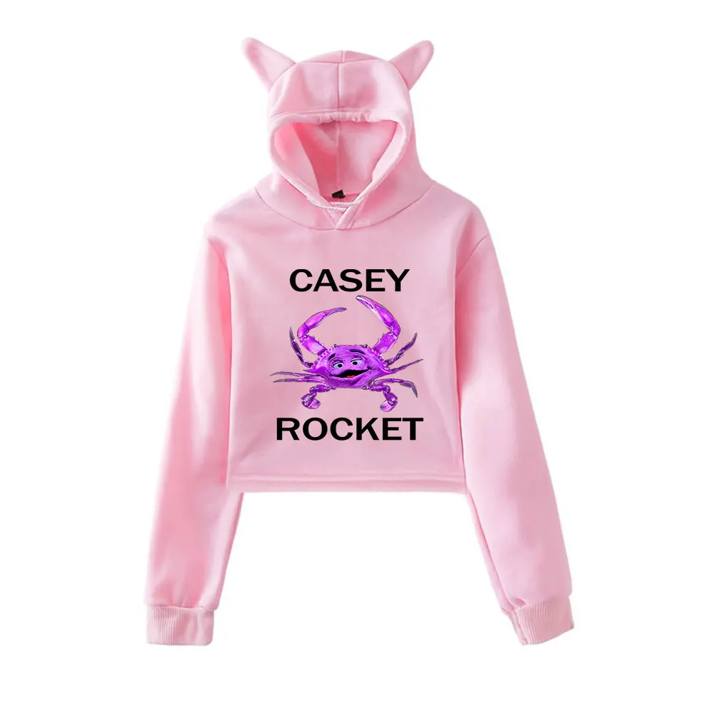 Casey Rocket Kill Tony Hoodie Vintage 90s Streetwear Hoodies Fashion Sports Sweatshirts for Girls Cat Ear Crop