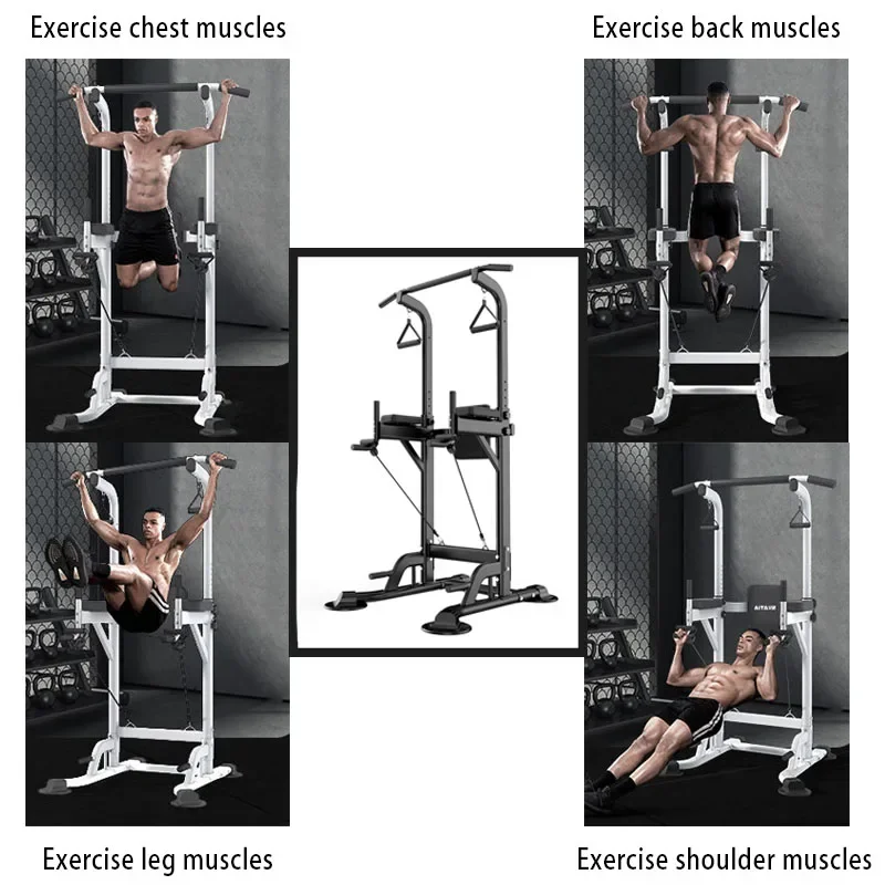 Multifunctional Pull Up Bar Chin Up Bar Dip Station Smith Machine Cage Integrated Fitness Equipments Home Gym Training System