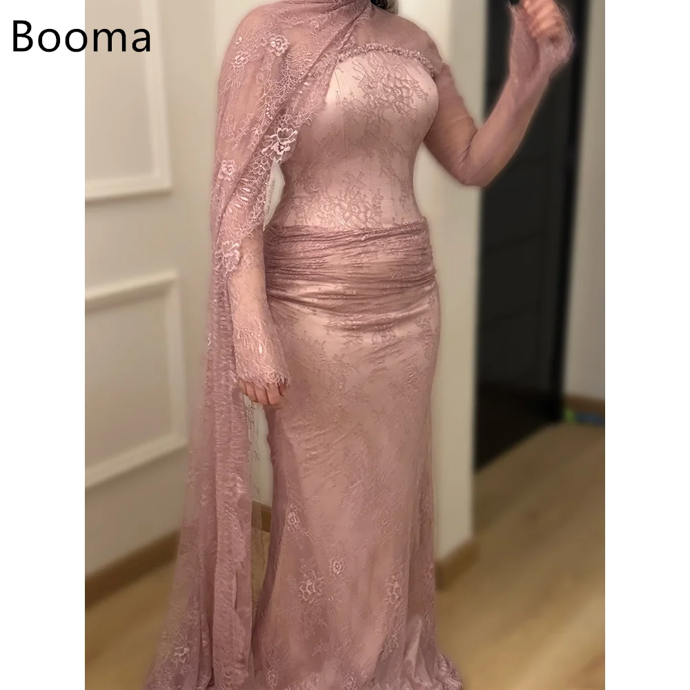 

Booma A-Line Elegant O-Neck Lace Evening Dresses Formal Party Gowns for Women Long Sleeve Prom Gown Customize 2025