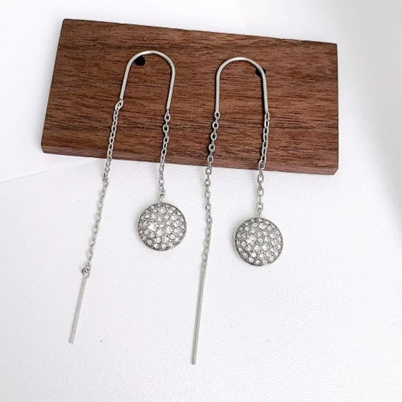 الأصلي 2025 مجوهرات فاخرة الفولاذ المقاوم للصدأ مجوهرات بسيطة قلادة مستديرة سوار أقراط اكسسوارات الحفلات للنساء