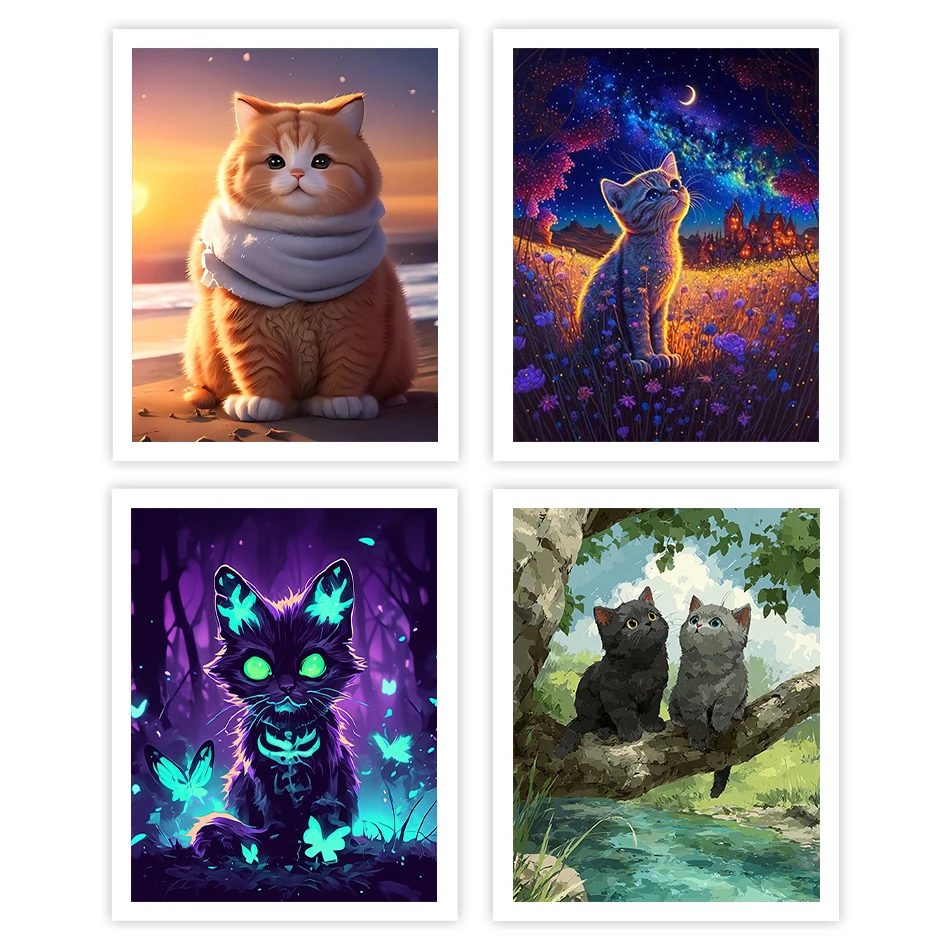 

GATYZTORY Diy Painting By Numbers Coloring By Numbers Animals Cat Drawing Canvas Pictures By Numbers Color Markers Home Decor