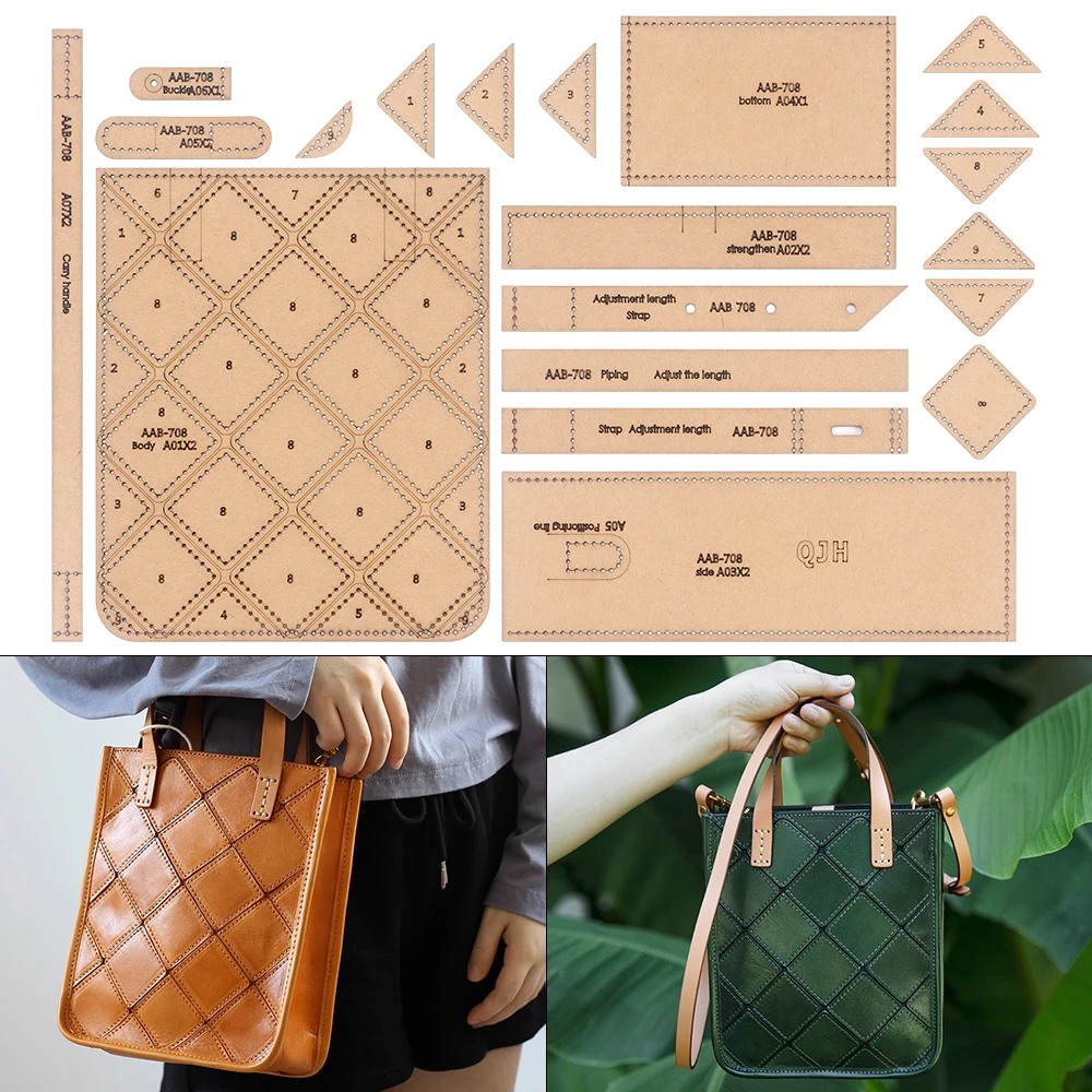 1 Set Kraftpapier-Nähvorlage, DIY Handgemachte Quilt-Schnittmuster-Form, Ideale Schablone für die Herstellung von Leder-Retro-Handtaschen