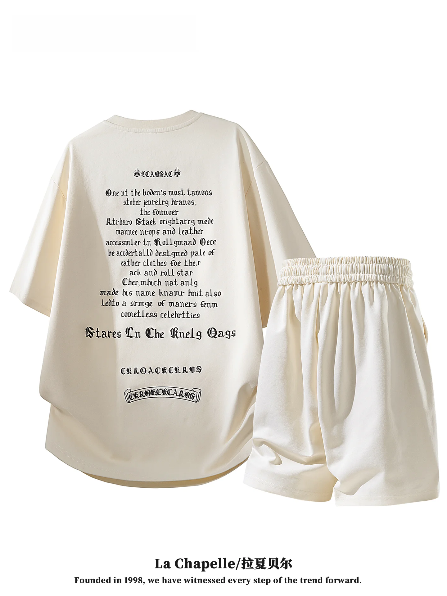 Conjunto Casual Americano Novo La Chapelle 2026 para Homens, Camiseta de Manga Curta e Calções, Conjunto Esportivo Elegante e...