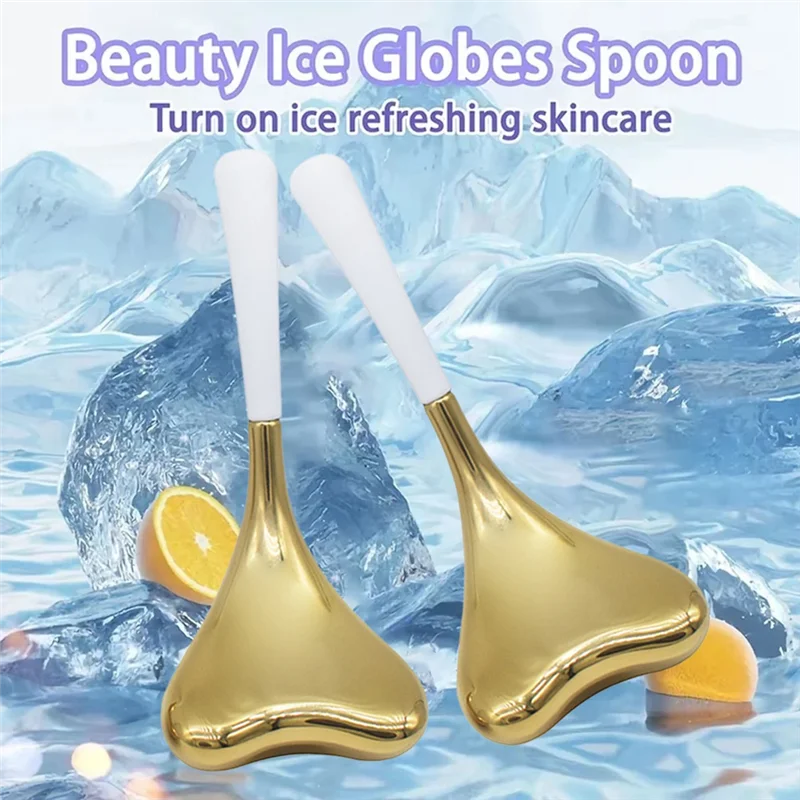 TCF-Glôles de glace pour le visage, 2 pièces, bâtons cryogéniques de luxe en or Rose, rouleau pour le visage, soulagement du froid et de la chaleur, outils de Massage du visage de beauté