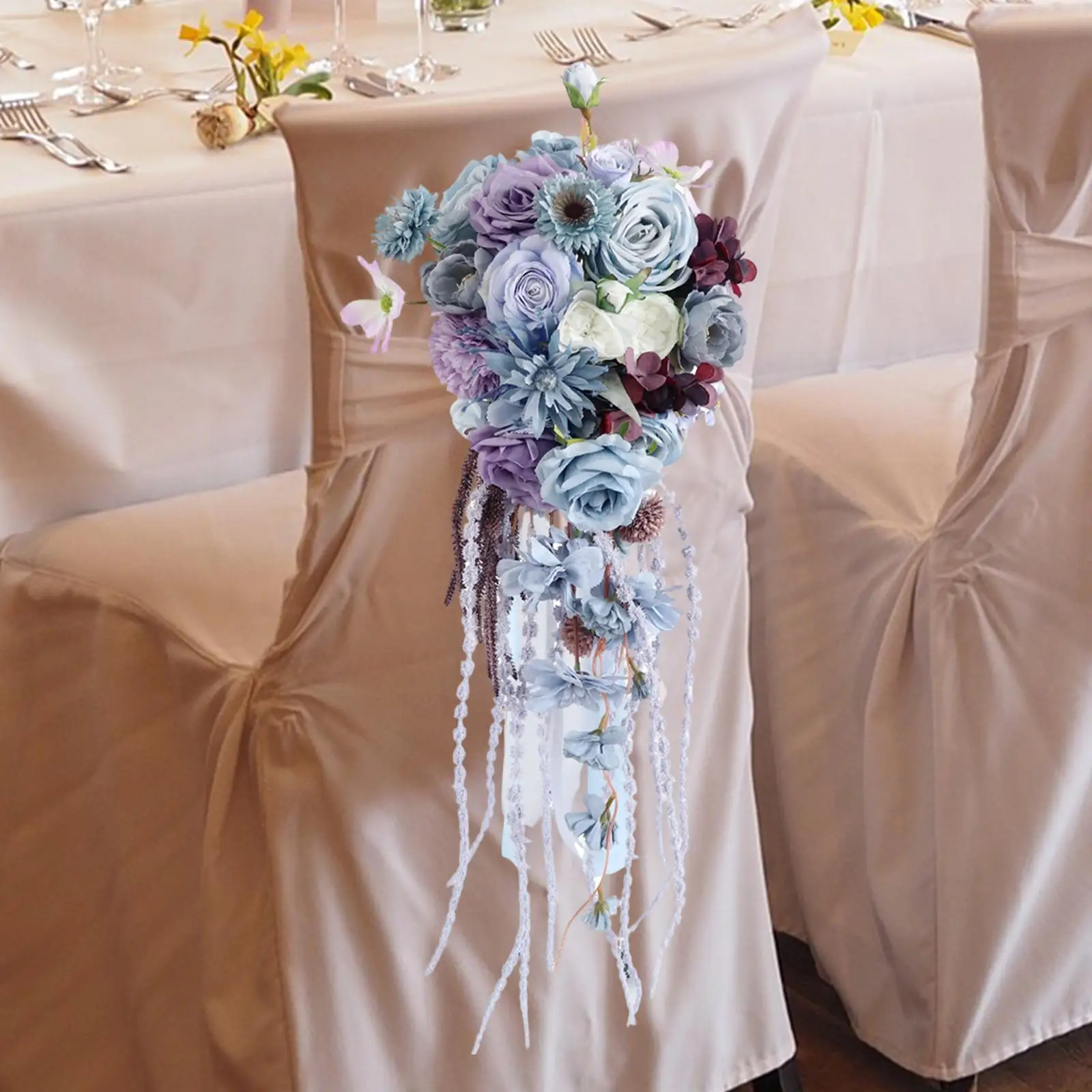 

Свадебный букет-водопад из искусственных цветов для невесты и подружек невесты, романтическое украшение для вечеринок и свадеб