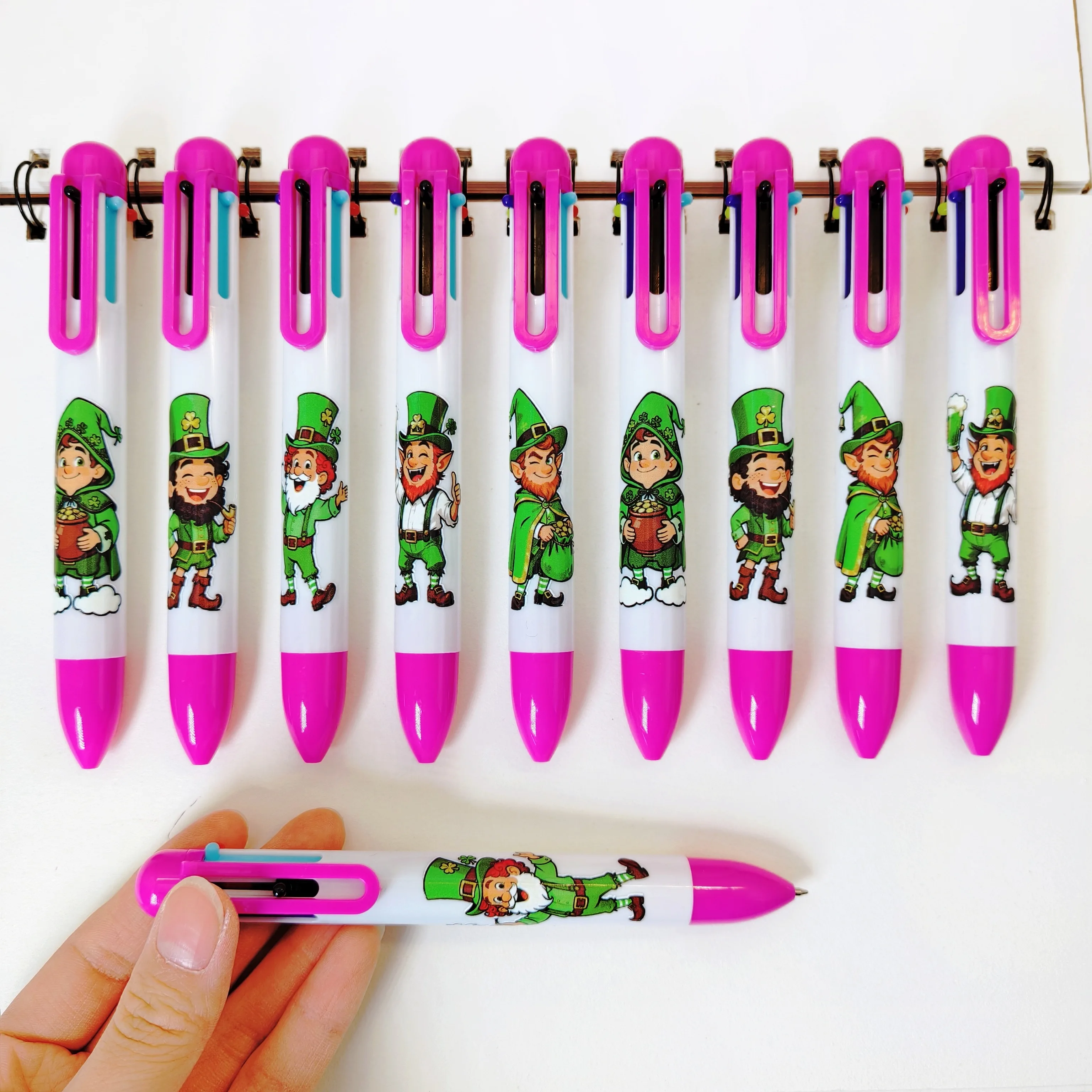 

5 шт./10 шт. многоцветная ручка «День Святого Патрика», шесть в одном, офисная и учебная ручка для письма, праздничная подарочная ручка