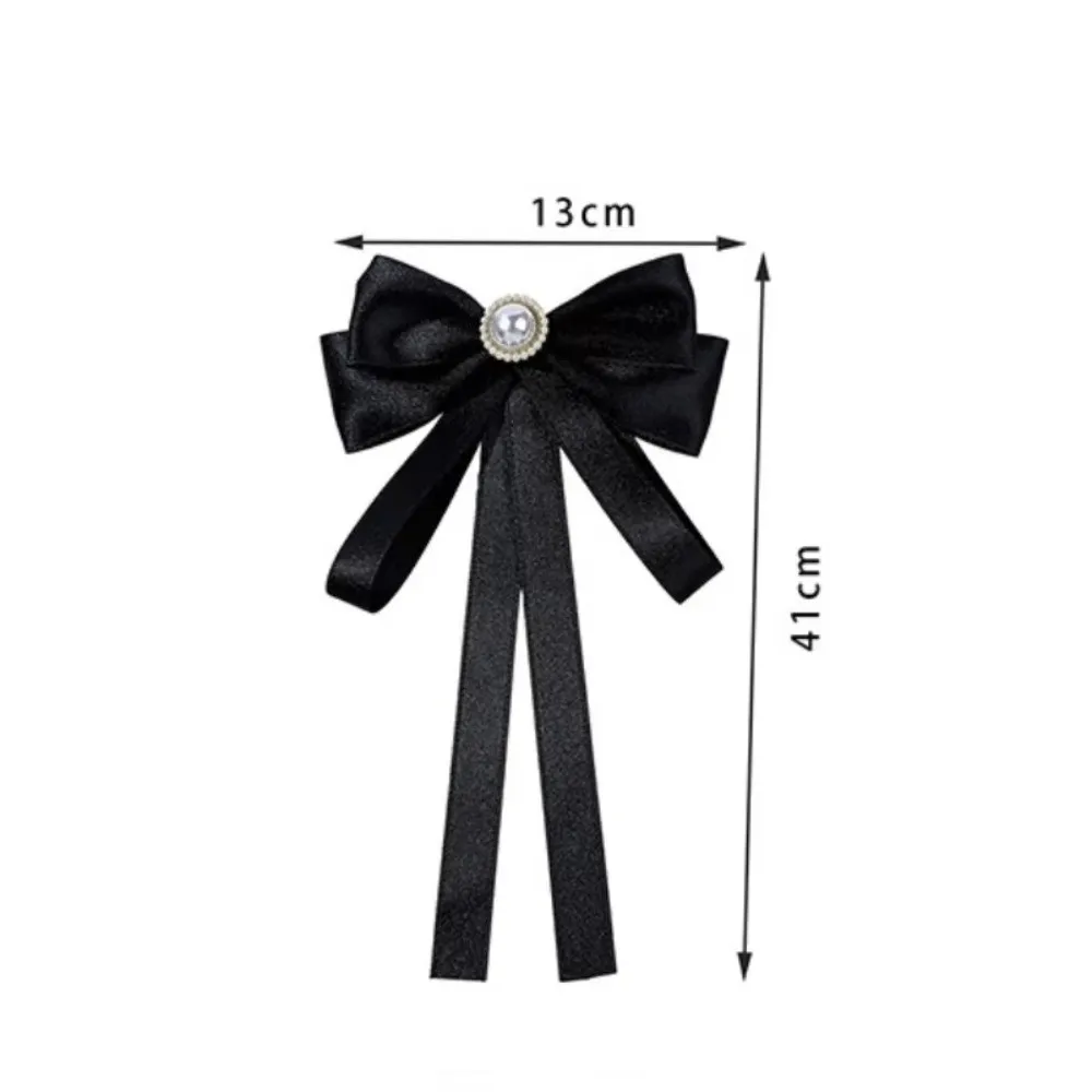 عودة دبوس التذكاري الأسود شارة دبوس DIY مجوهرات اكسسوارات الراين Bowknot دبابيس الأسود الملكة الأم الشريط القوس دبوس #4