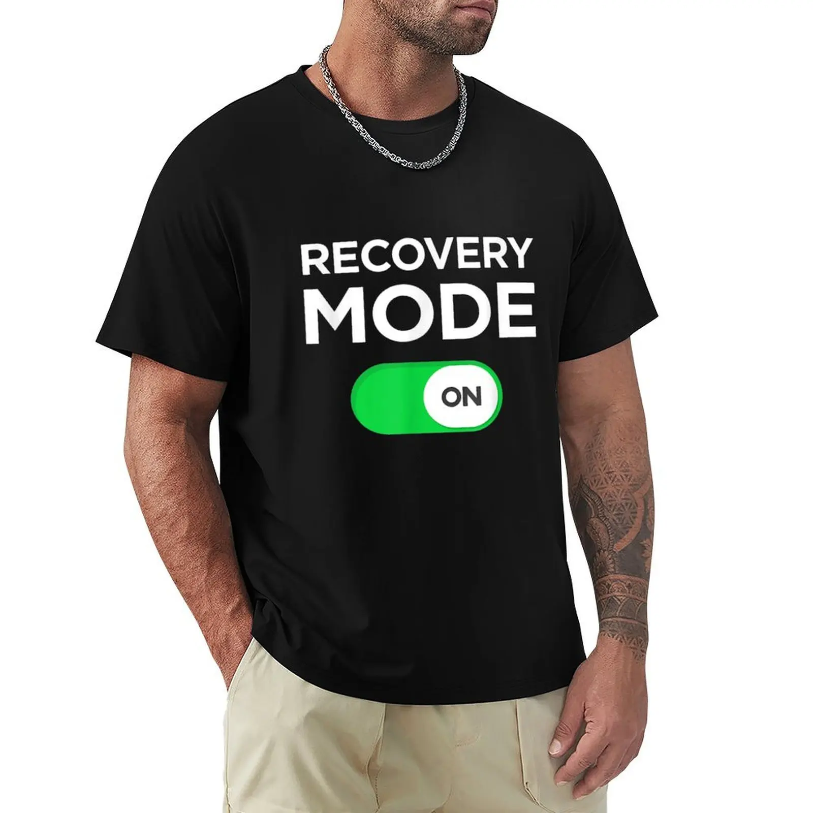 Get Well Soon Gift Recovery Mode On Post Surgery Illnesssize S-5XL T-Shirt Large Size Basic Casual T-Shirt