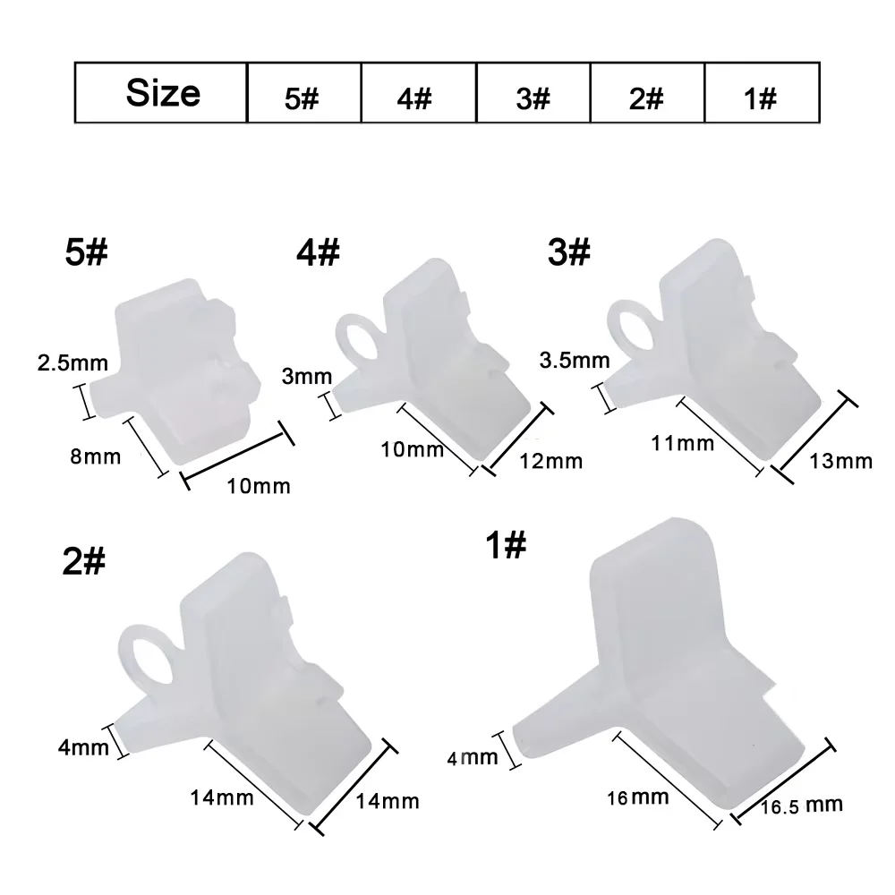 50 Stck langlebige weie Angel-Drillinge, Abdeckungen,  Sicherheitsschutzhlle, dreifache Hakenabdeckung fr Kder, Angelzubehr,  Gre 1 # -5 # - AliExpress 18