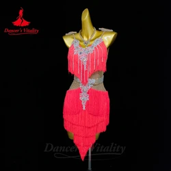 Latin Dance Professional Performance Costume Tango Samba Rumba Competition Costumes Adult and Children Customized Latin Dresses