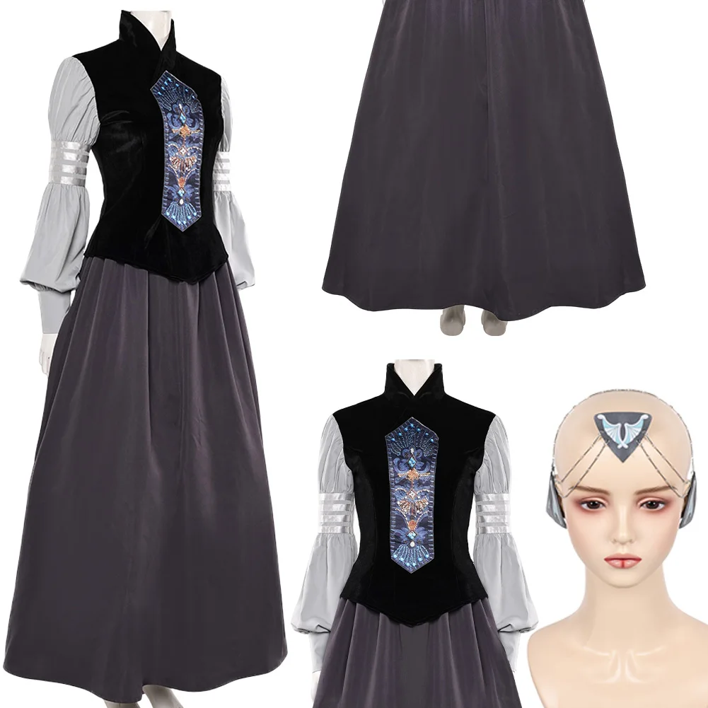 

Fantasia Padme Cosplay Amidala Black Dress 1998 Movie Space Battle Disfraz Costume Women Fantasy Halloween Carnival Party Cloth