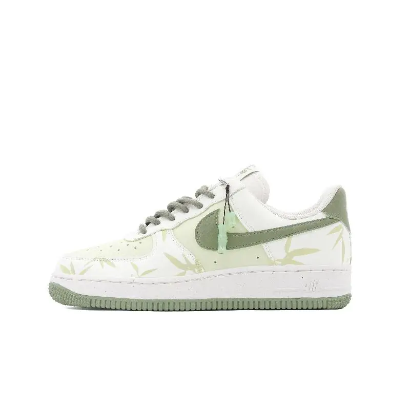 【Customize】Nike Air Force 1 Skateboarding Shoes Women's Low-top Green/Beige Sneakers shoes DV3808-106