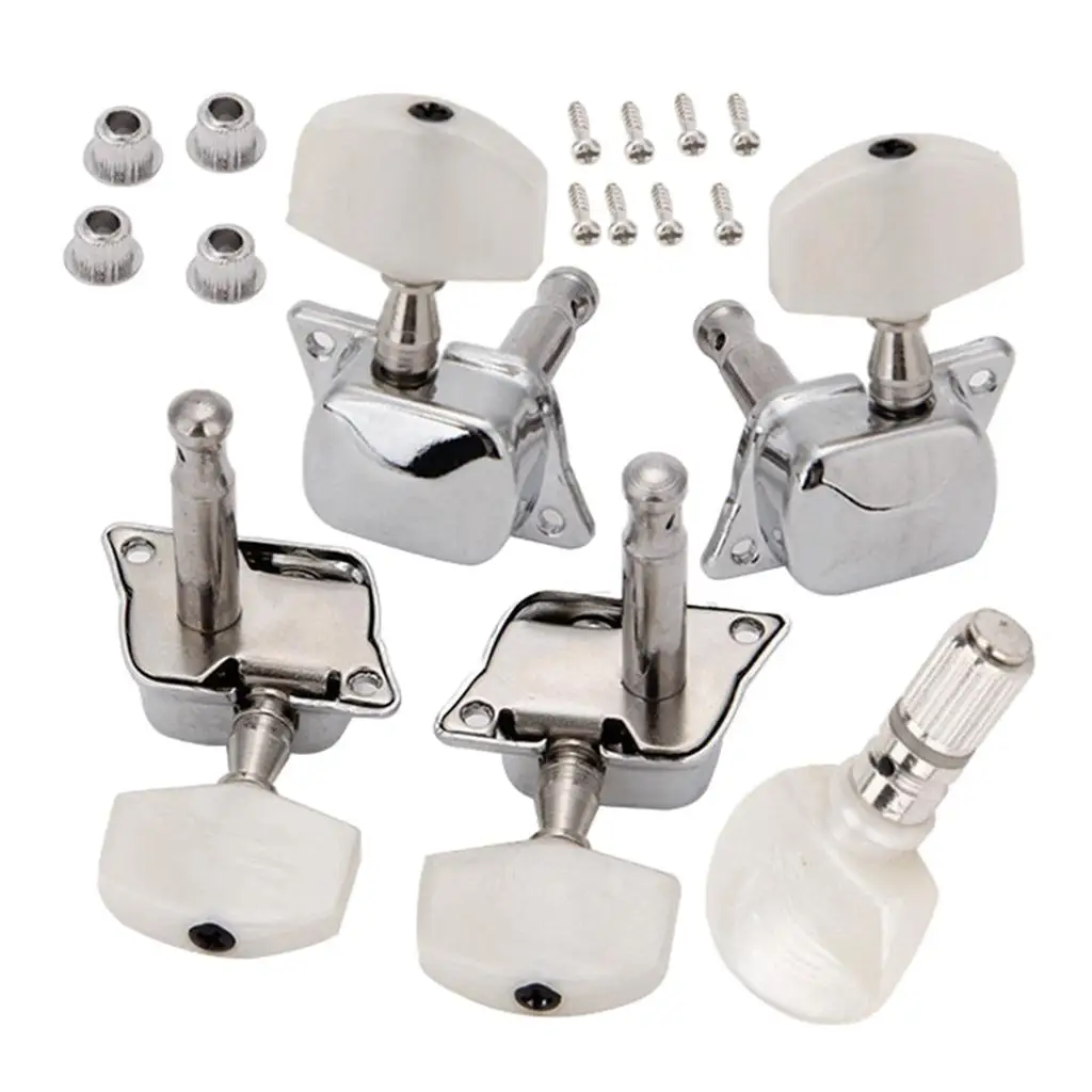 Set of 5 Semi Closed Tuning Pegs W/ Bushings Screws for Banjo Parts