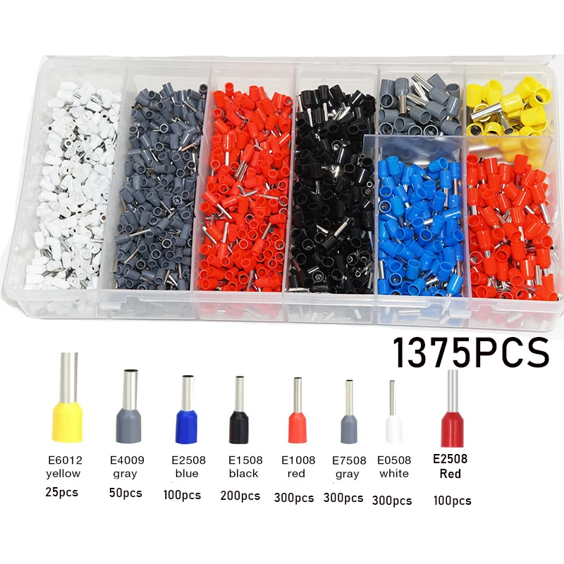 1375-780pcs Bootlace Wire Ferrules Terminator Kit Electrical Crimp Tubular Terminal Connector Box-packed Crimping Terminals Kit