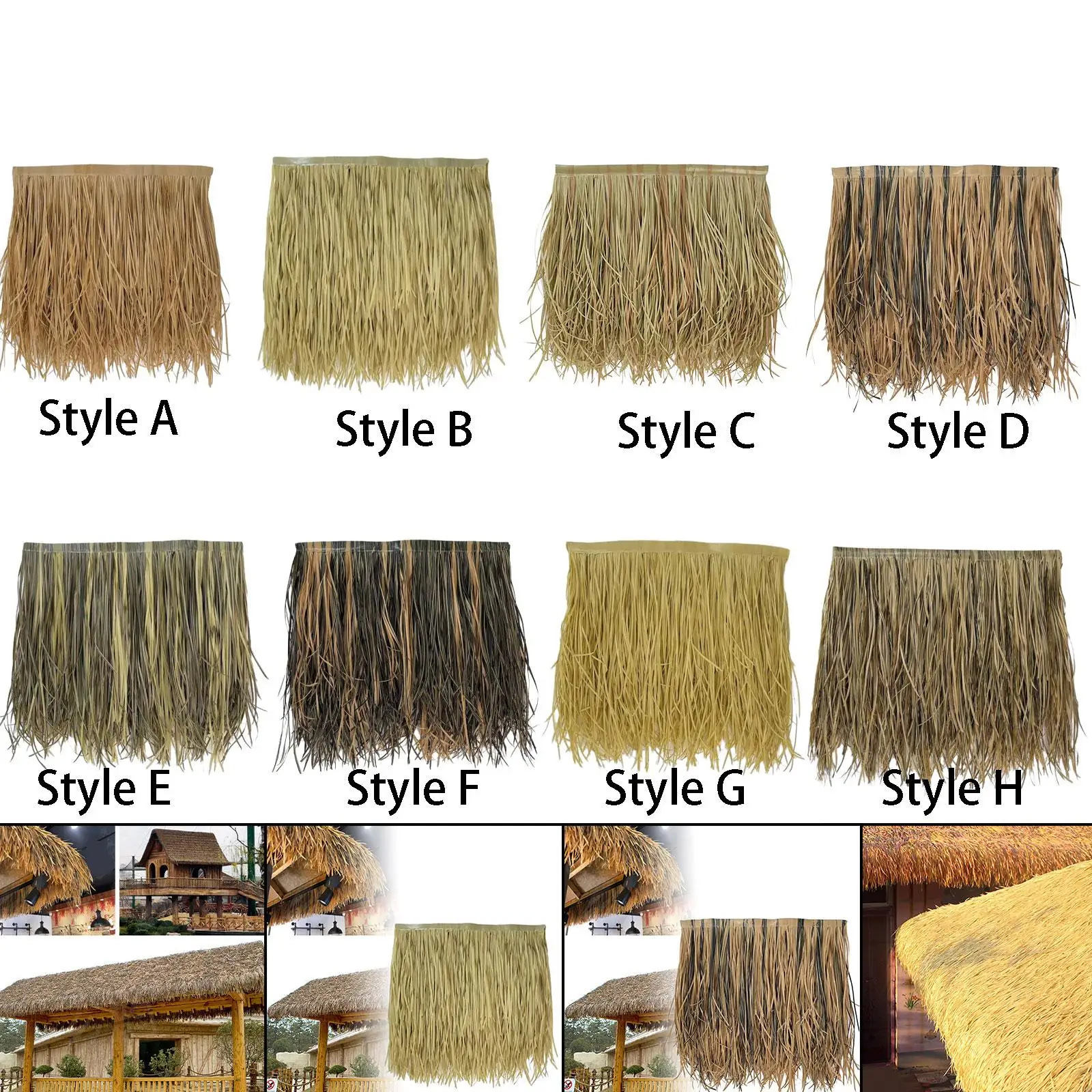 Straw Roof Thatch Simulation Decorative Accessories Panel Palm Thatch Roll for Umbrella Cover Fence Hut Thatch Roofing Outdoor