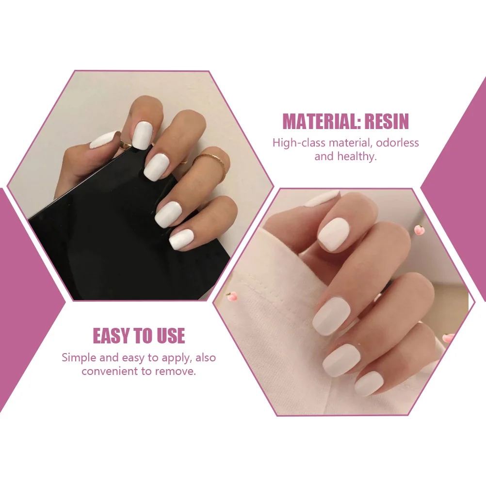 2 Boxen weiße Nagelspitzen, einfarbig, DIY-Kunstnägel, schöne tragbare Nagelkunst, dekorative weibliche Maniküre, weibliche Maniküre-Zubehör