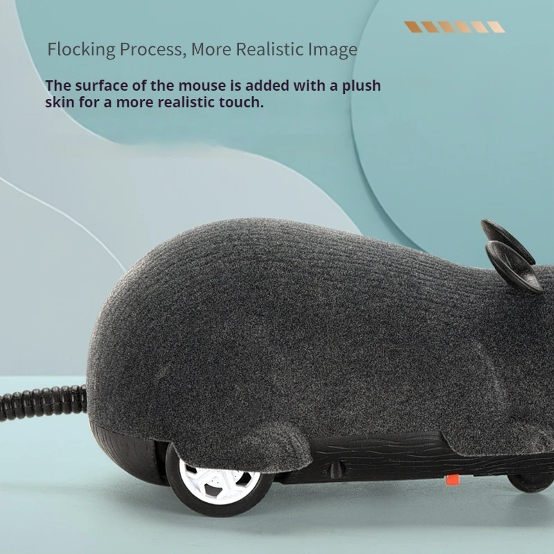 Remote Control Mouse Simulation Animal Teasing Cat Four Wheel Drive Remote Control Plush Surface Highly Restored Creative Gift