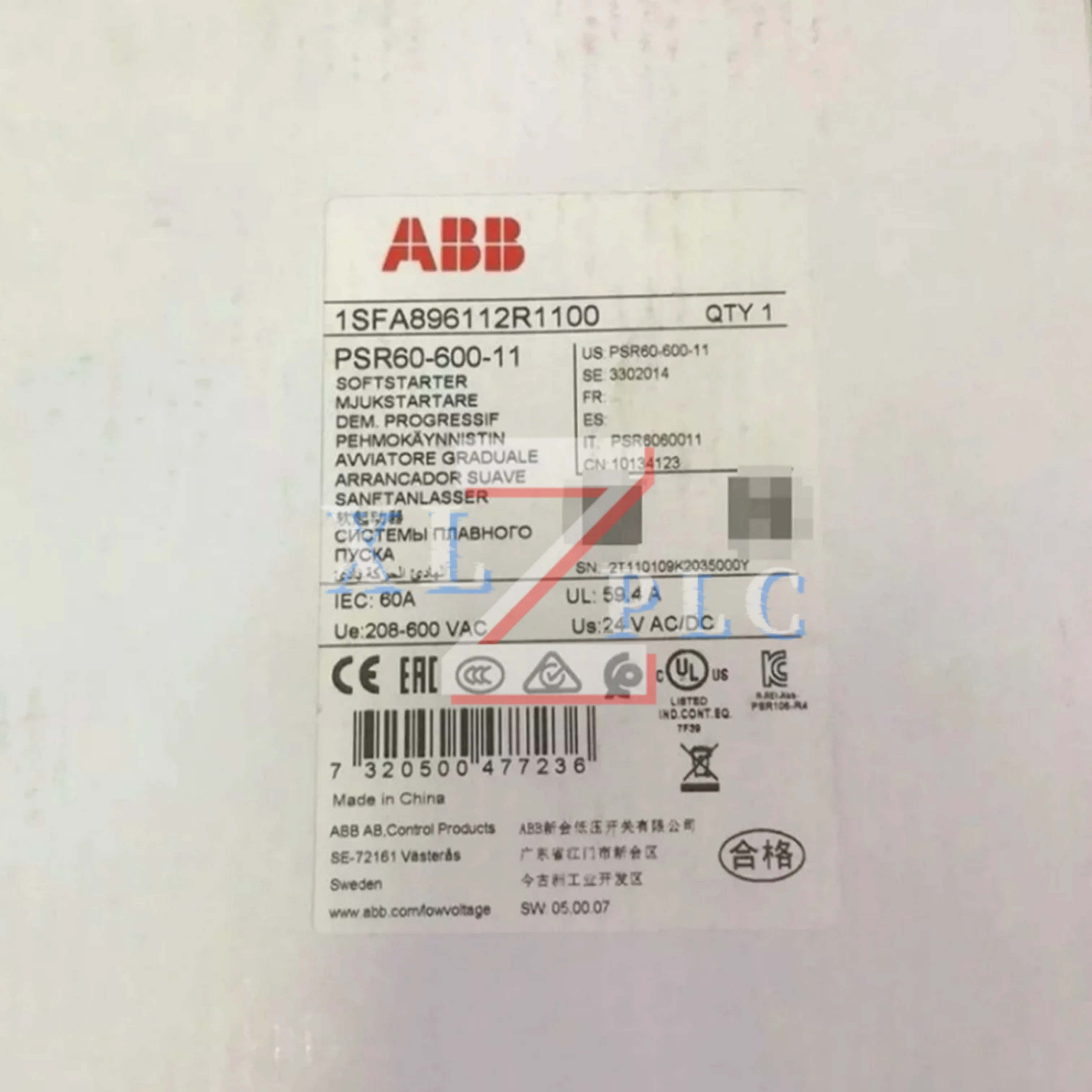 بداية لينة PSR60-600-11 PSR105-600-70 55KW PSR60-600-70 30KW PSR72-600-11 PSR72-600-70 37KW جديد في الصندوق