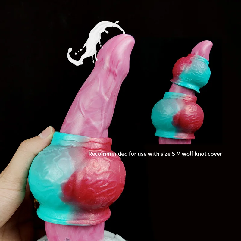 YOCY Squirting Anal Plug Curved G-Spot Massager Fantasy Dildo Silicone Groy Meat Color Big Knot Dildos Sex Toy For Adult 18+