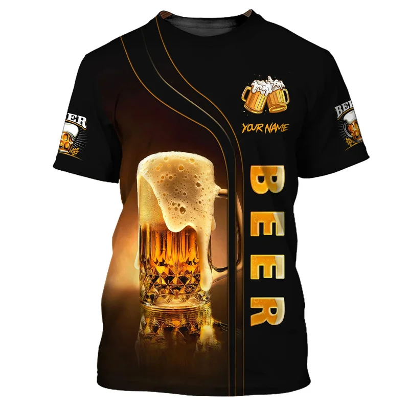 Camiseta divertida con estampado 3d de cerveza para hombre, nuevo diseño, camisetas de manga corta para Club de cervezas, camisetas de verano para amantes de la cerveza, regalo