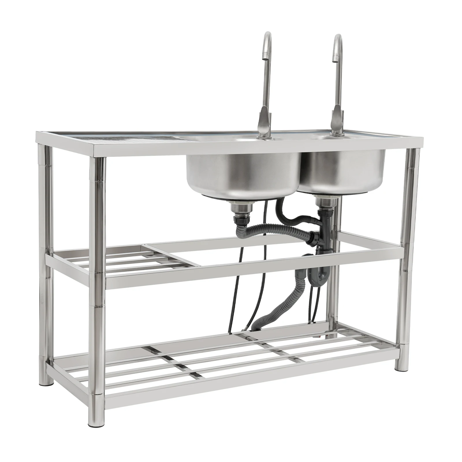 Stainless Steel Commercial Sink Free Standing for Restaurants, Kitchens, Backyards, etc.