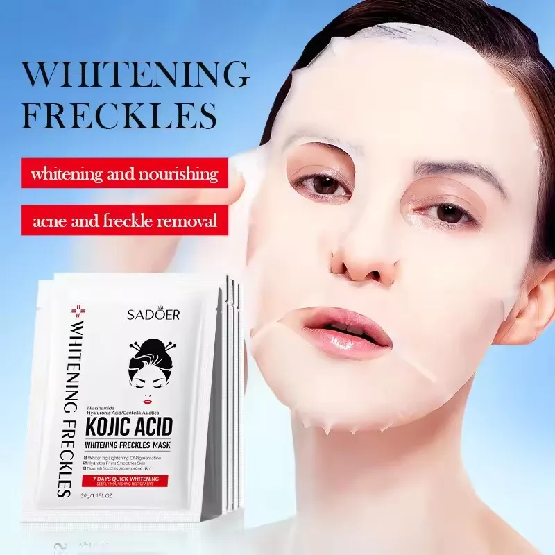 

5Pcs SADOER Kojic Acid Facial Masks Moisturizing Brightening Hydrating Face Mask Sheet Masks Beauty Facial Skin Care Products