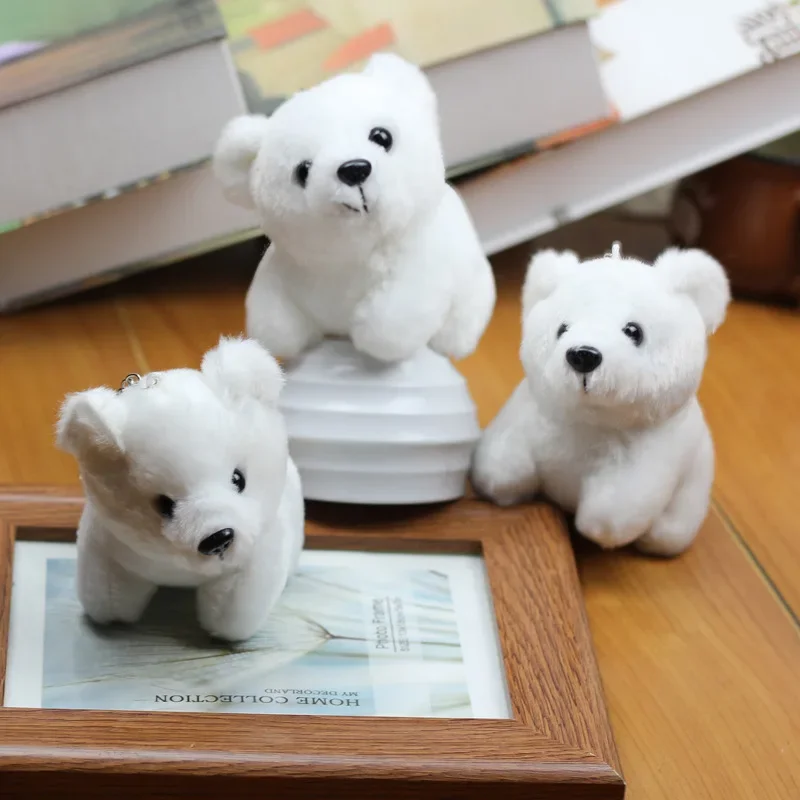 11CM Plush Polar Bear Plush Keychain Plush Family Pet Toy Creative Gift Desktop Decoration Plush Animal Cartoon Polar Bear