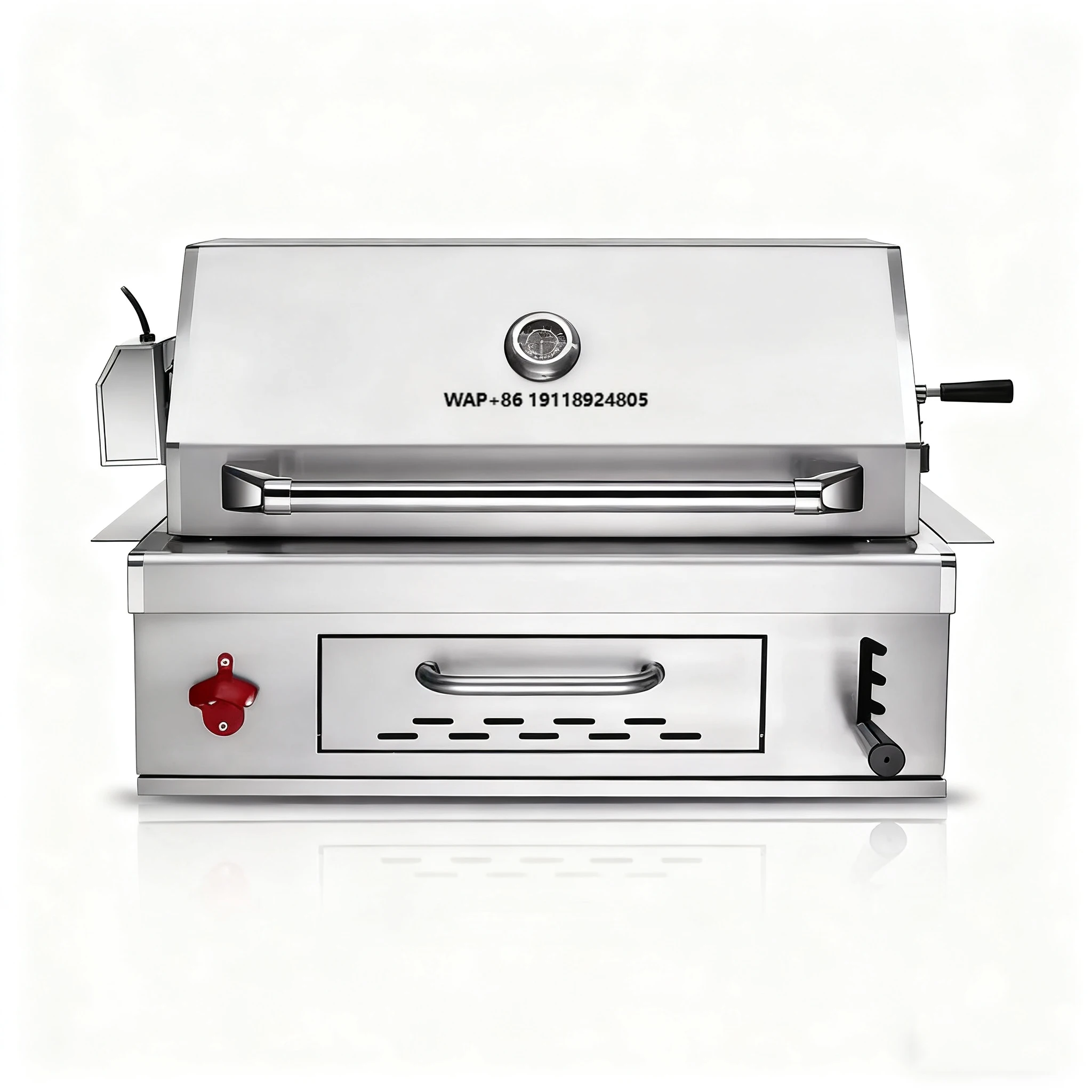 Large Outdoor Kitchen Built-in BBQ Grill, 304 Stainless Steel Patio Garden Charcoal Grill, American Style BBQ