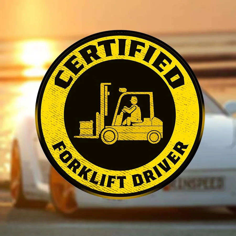 Sturdy Vinyl Forklift Driver Decal Humorous Blue Collar Worker Sticker for Helmets Toolboxes & Water Bottles Ideal for Hardhats