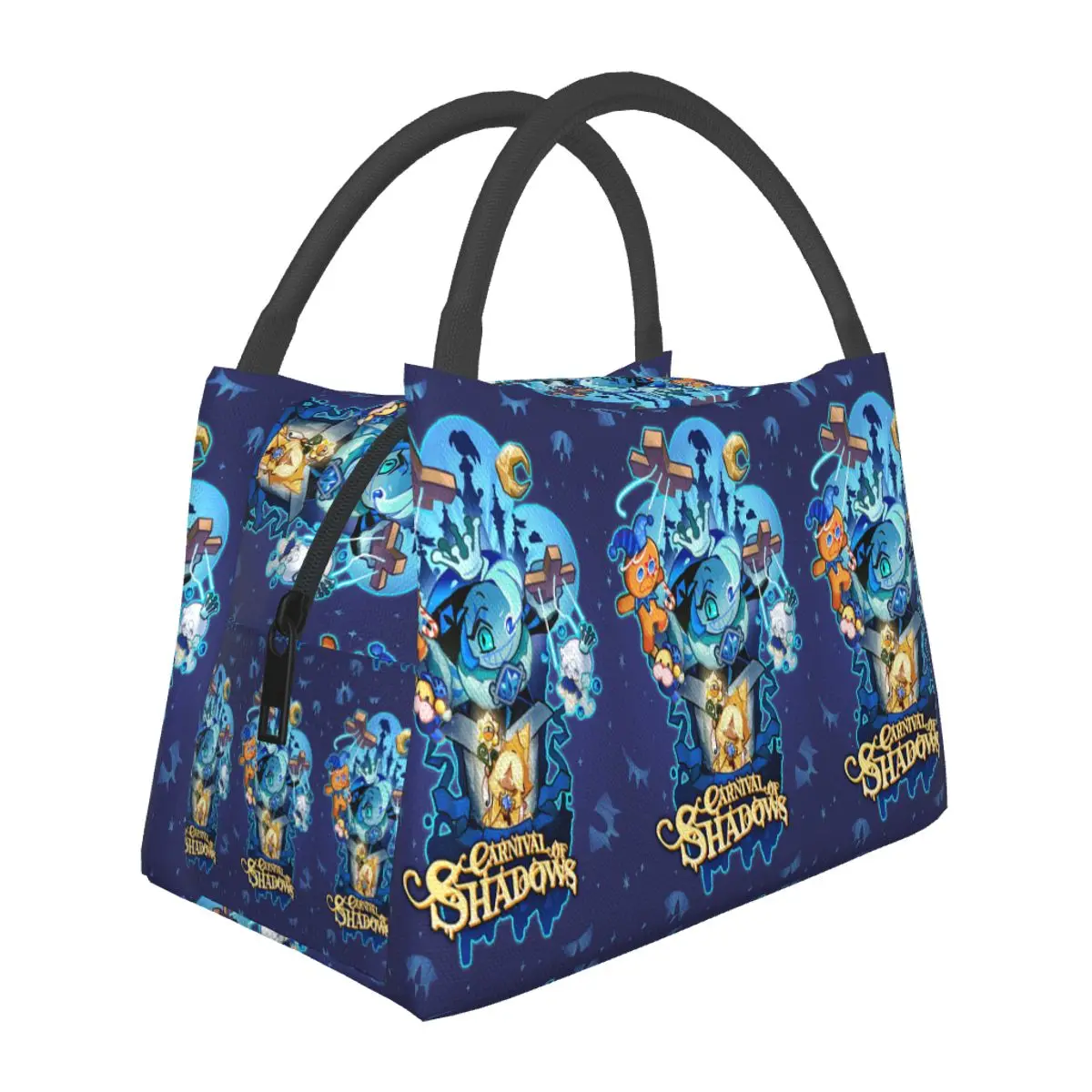Shadow Milk Cookie Run Kingdom Insulated Lunch Bag for Women Bento Storage Food Boxes Container Cooler Thermal Lunch Box Tote
