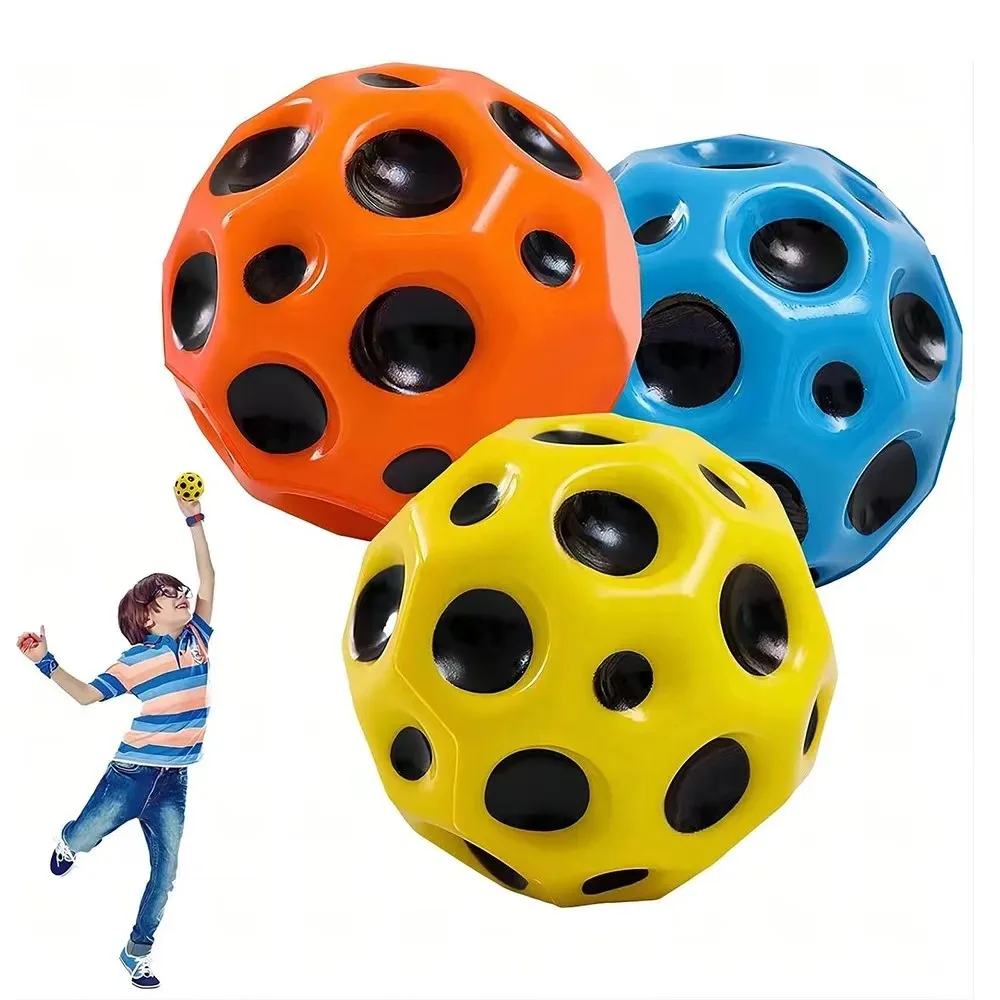 6.6cm Polyurethane Foam Super High Bounce Porous Sport Anti Moon High Bounce Ball Squeeze Toy Stress Ball Pinball Outdoor Games